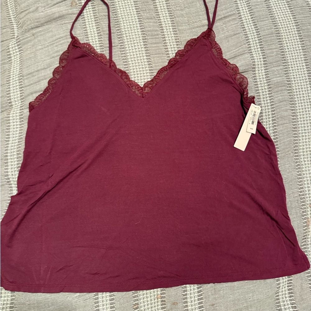 NWT Victoria's Secret Maroon Lace Cami